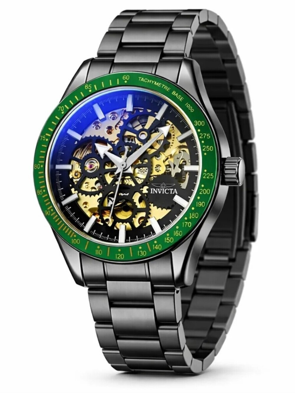 Invicta Objet D Art Excelsior Automatic Mens Watch Skeleton Dial 43mm Black
